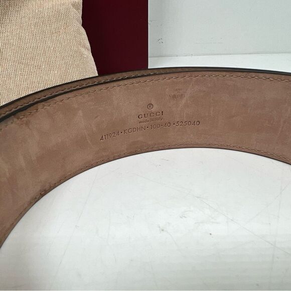 Gucci GG Supreme Belt With G Buckle - Beige Blue Canvas - Men’s 100cm Size 40 - Picture 3 of 5